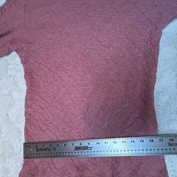 MNC Atelier Womens Textured Cotton Long Sleeve Raglan T-Shirt Top Medium Pink - Picture 8 of 9